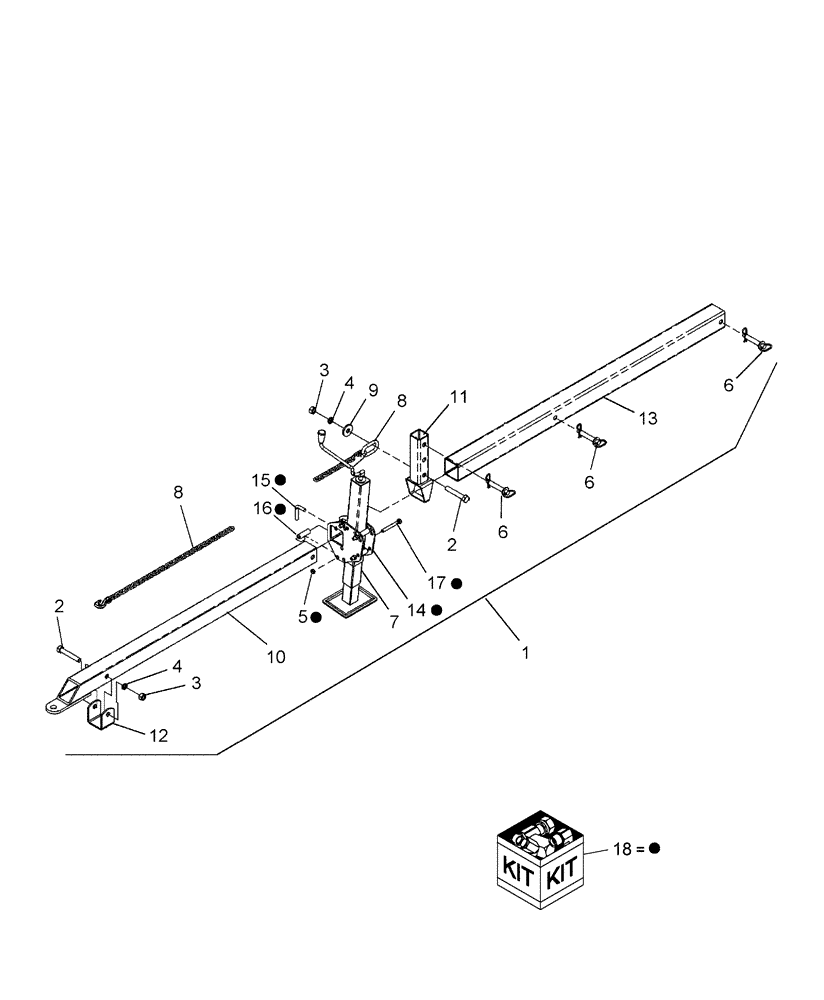 Схема запчастей Case IH DHX301 - (1.03[2]) - HITCH, 18 TO 36 FT, FROM PIN D04 2003 (12) - MAIN FRAME