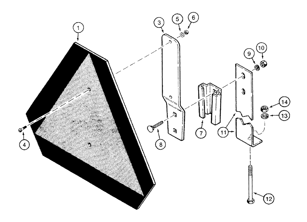 Схема запчастей Case IH 485 - (9-16) - SLOW MOVING VEHICLE EMBLEM (09) - CHASSIS/ATTACHMENTS