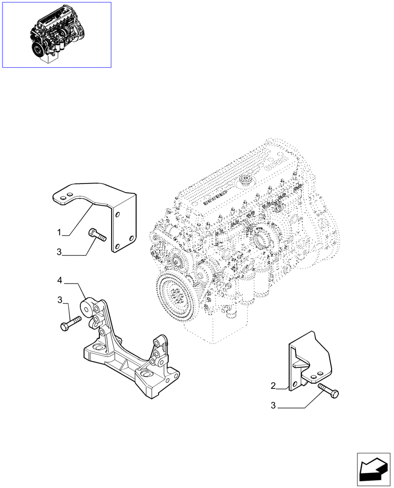 Схема запчастей Case IH STEIGER 485 - (02-30) - ENGINE MOUNTING, STEIGER 385 / 435 & 485 (02) - ENGINE