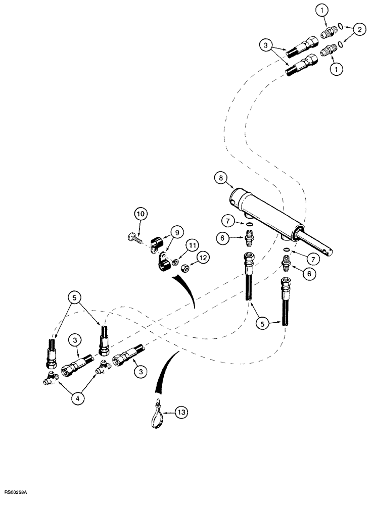 Схема запчастей Case IH 5700 - (8-020) - AUTOMATIC WING TRANSPORT LOCK HYD CIRCUIT, LEVEL LIFT MODELS, VERT & DOUBLE FOLD 35 THRU 53 FT WIDE (08) - HYDRAULICS