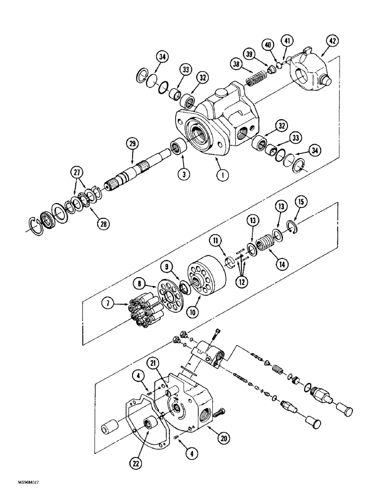 Схема запчастей Case IH 9350 - (8-24) - HYDRAULIC PISTON PUMP ASSEMBLY (08) - HYDRAULICS