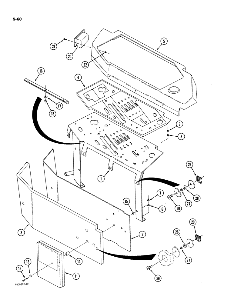 Схема запчастей Case IH 9270 - (9-60) - CONTROL CONSOLE, CAB (09) - CHASSIS/ATTACHMENTS