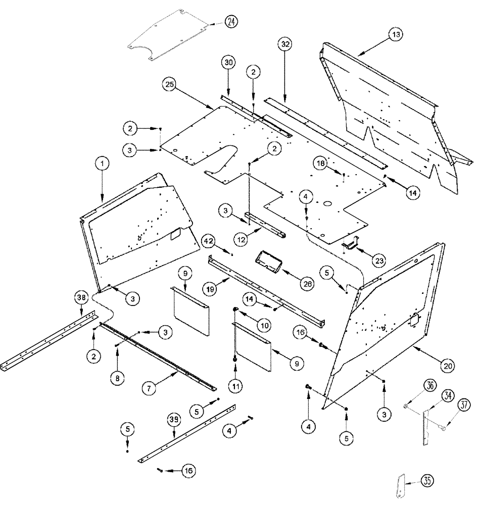 Схема запчастей Case IH 2388 - (09H-06) - SEPARATOR - HOOD ASN JJC0268800 (12) - CHASSIS