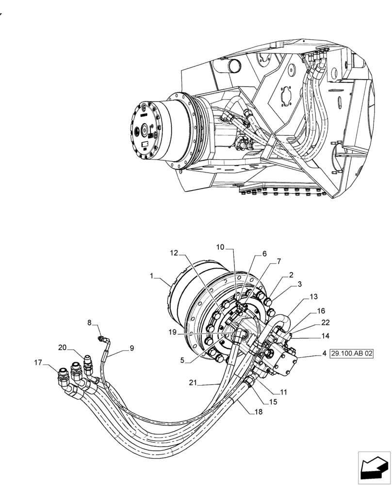 Схема запчастей Case IH A8800 - (33.202.AX[02]) - HYDRAULIC BRAKE (33) - BRAKES & CONTROLS