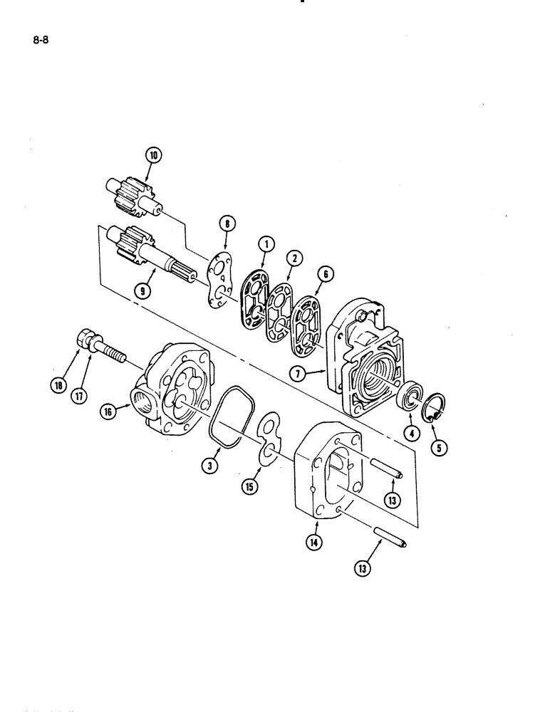 Схема запчастей Case IH 275 - (8-08) - MAIN HYDRAULIC PUMP (08) - HYDRAULICS