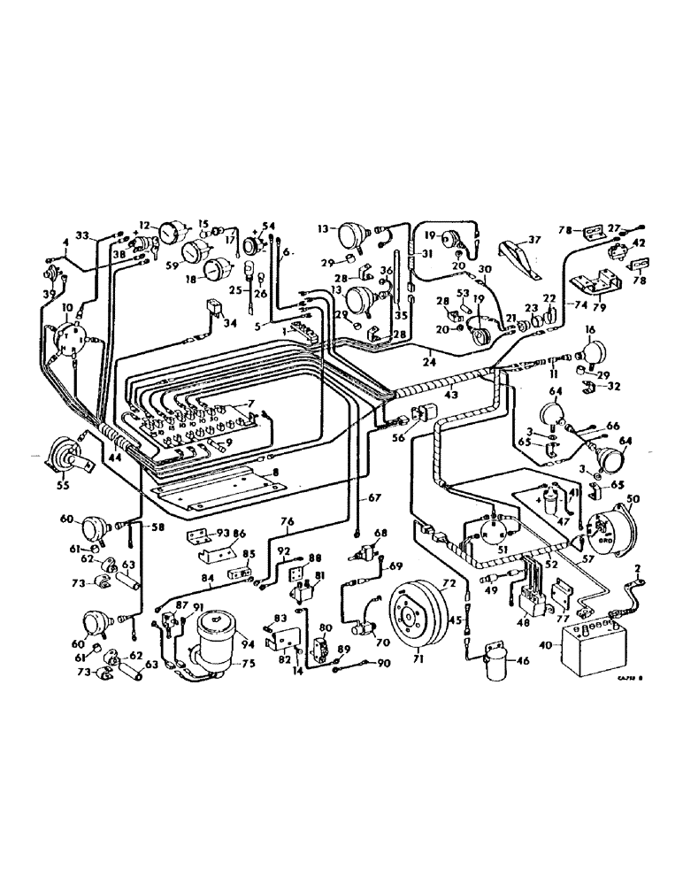 Схема запчастей Case IH 615 - (08-04) - ELECTRICAL, WIRING DIAGRAM, GASOLINE ENGINE, SERIAL NO 3290 AND BELOW (06) - ELECTRICAL