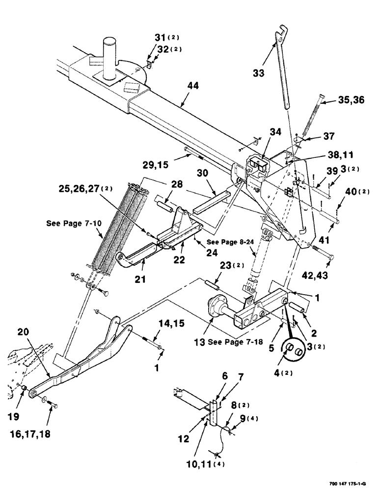 Схема запчастей Case IH SC412 - (7-06) - FLOTATION ASSEMBLY - LEFT (SC412) (09) - CHASSIS