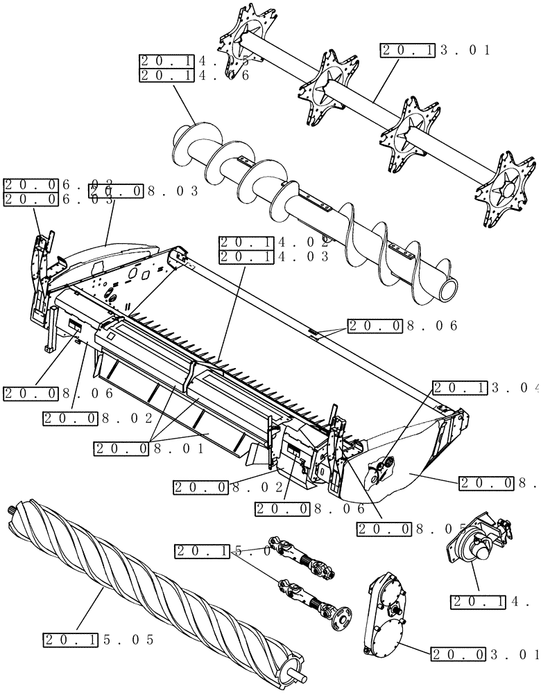 Схема запчастей Case IH HDX162 - (20.00.00) - PICTORIAL INDEX (00) - GENERAL & PICTORIAL INDEX
