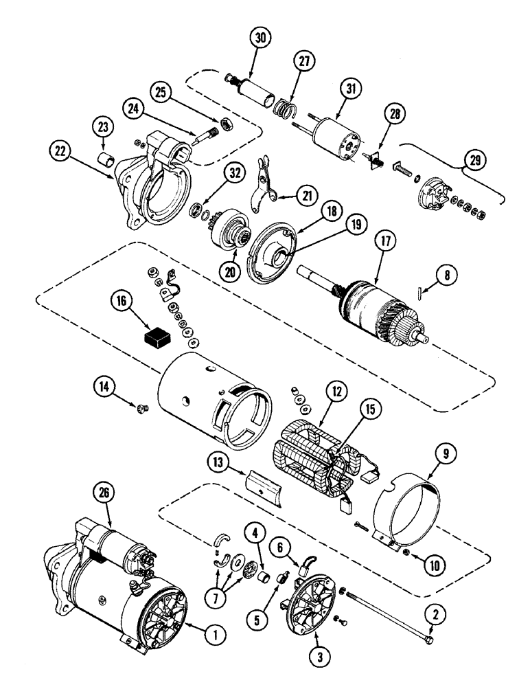 Схема запчастей Case IH 1290 - (S-12) - K89772 STARTER (LUCAS 26278 AND 26278H, MODEL M45G) (06) - ELECTRICAL SYSTEMS