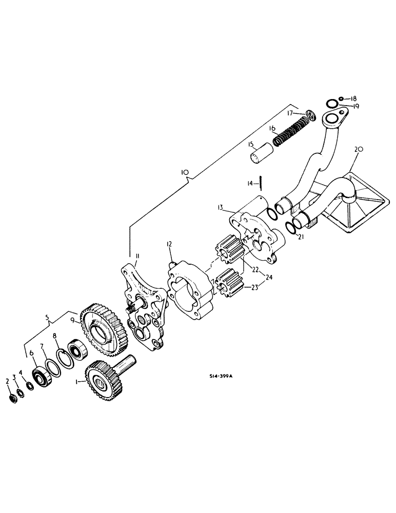 Схема запчастей Case IH 385 - (12-34) - POWER, LUBRICATING OIL PUMP Power