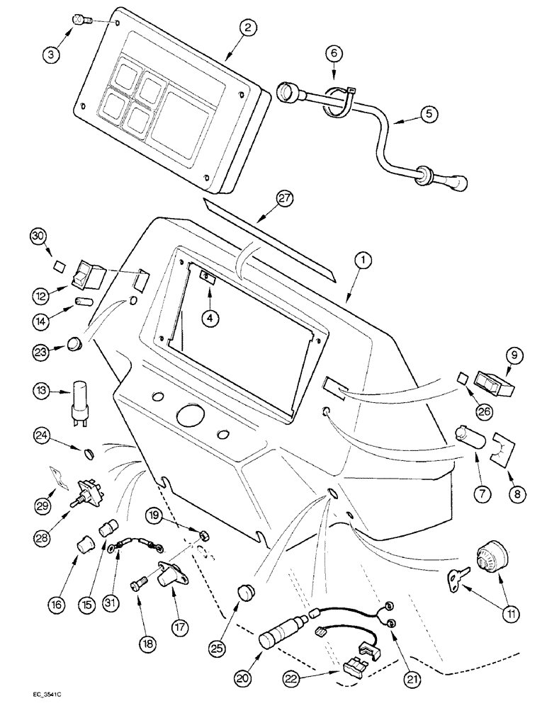 Схема запчастей Case IH 3220 - (4-022) - INSTRUMENTS AND SWITCHES, TRACTOR WITHOUT CAB (04) - ELECTRICAL SYSTEMS