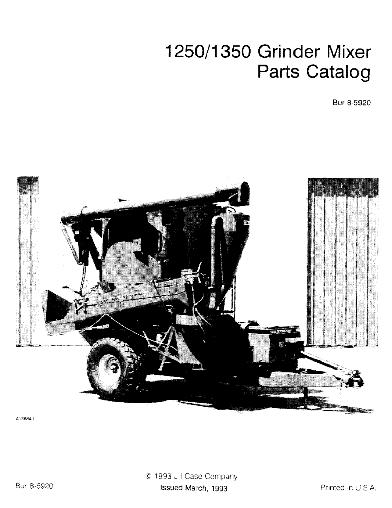 Схема запчастей Case IH 1250 - (1-01) - 1250/1350 GRINDER MIXER PARTS CATALOG (00) - PICTORIAL INDEX