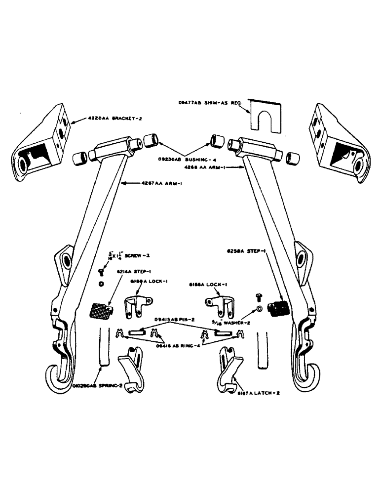 Схема запчастей Case IH D-SERIES - (175) - EAGLE HITCH DRAFTING ARMS, FOR D, DC-3 AND DC-4 TRACTORS (09) - CHASSIS