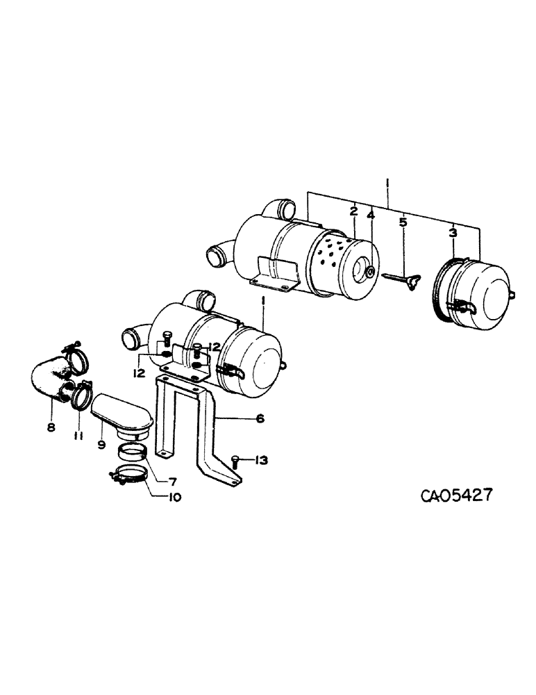 Схема запчастей Case IH 284 - (12-21) - POWER, GASOLINE ENGINE, MAZDA, AIR CLEANER AND CONNECTIONS Power