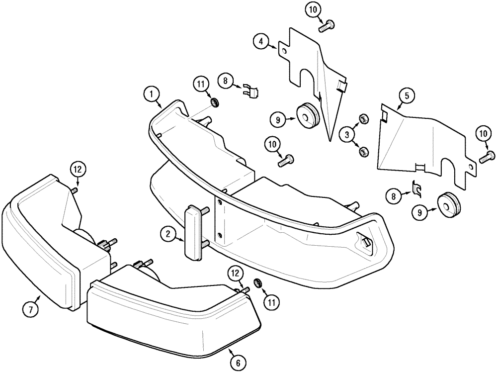 Схема запчастей Case IH MX100C - (04-21) - HEADLIGHTS (04) - ELECTRICAL SYSTEMS