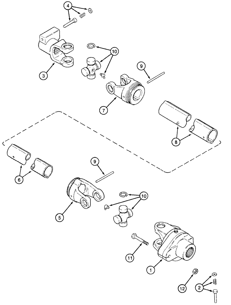 Схема запчастей Case IH 2555 - (09A-03) - DRIVE SHAFT MAIN DRUM (13) - PICKING SYSTEM