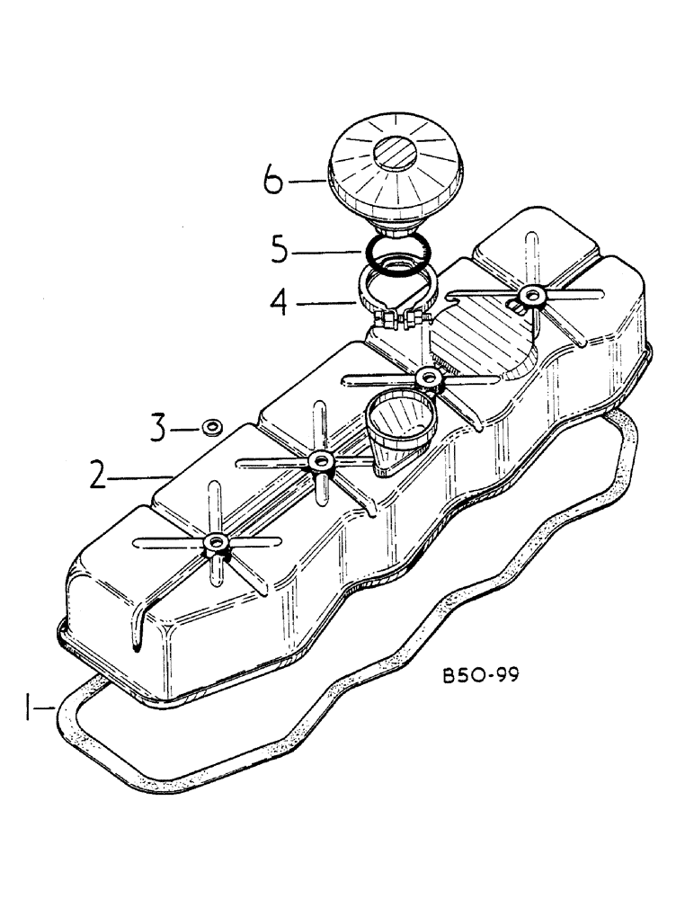 Схема запчастей Case IH 684 - (12-077) - VALVE COVER AND BREATHER Power