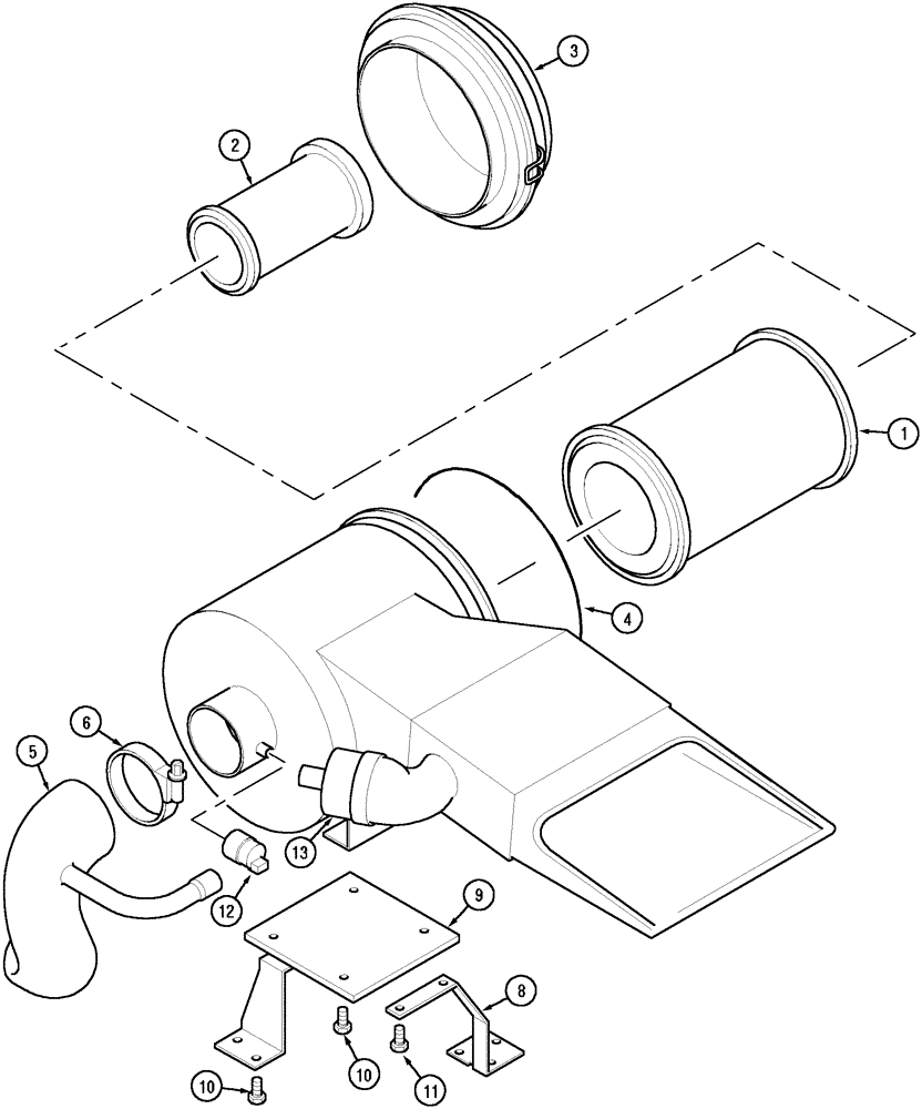 Схема запчастей Case IH MX100 - (02-12) - AIR CLEANER - WITH ASPIRATOR (02) - ENGINE