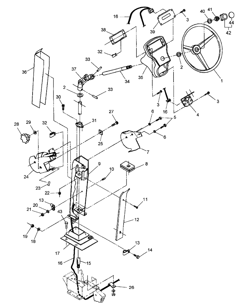 Схема запчастей Case IH WDX901 - (013) - STEERING COLUMN (41) - STEERING