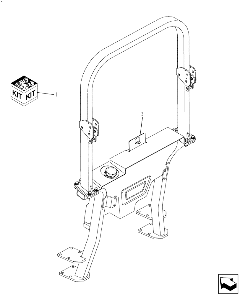 Схема запчастей Case IH FARMALL 35B - (88.100.07[01]) - DIA KIT, TOOLBOX MOUNTING BRACKET - 710990076 (88) - ACCESSORIES