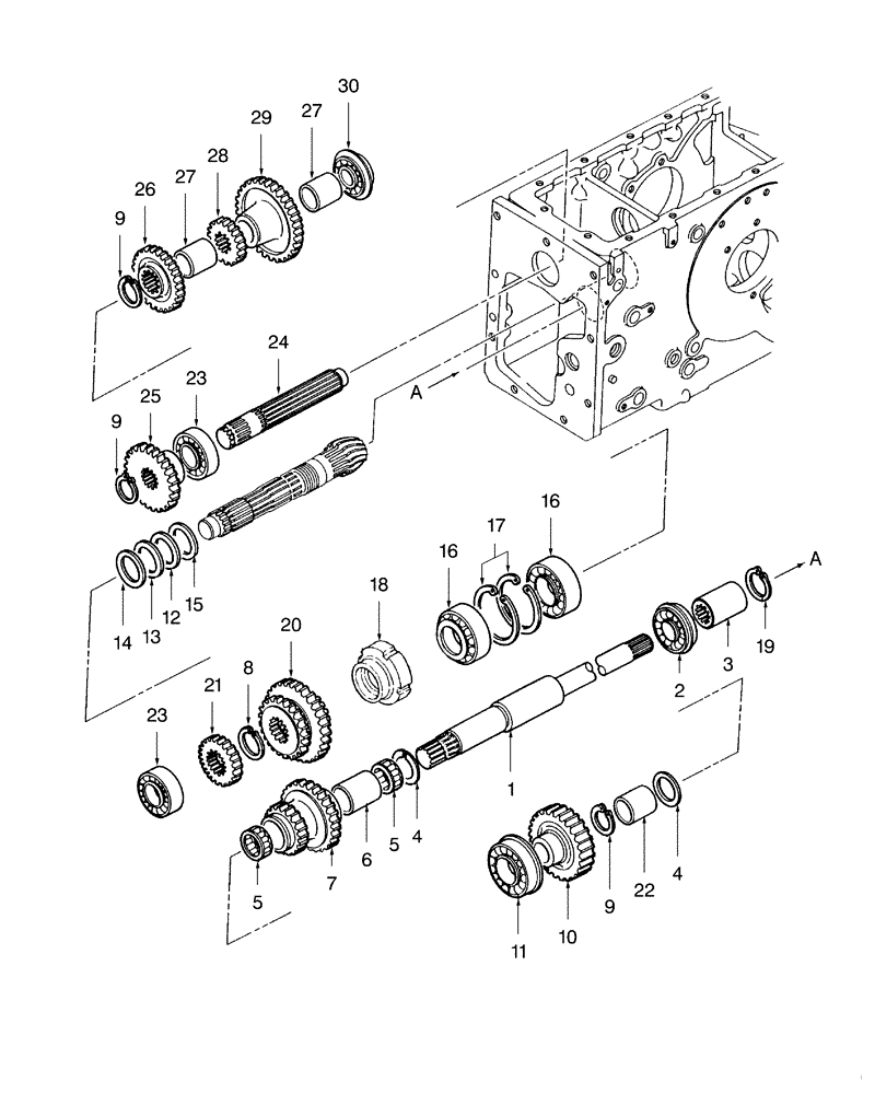 Схема запчастей Case IH DX25 - (07F02) - REAR TRANSMISSION GEARS, W/HST (03) - TRANSMISSION