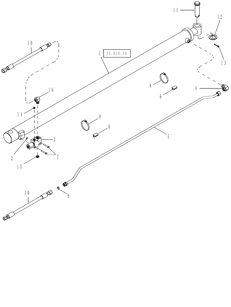 Схема запчастей Case IH 635 - (35.910.18) - MODULE TILT CYLINDER SYSTEM (35) - HYDRAULIC SYSTEMS