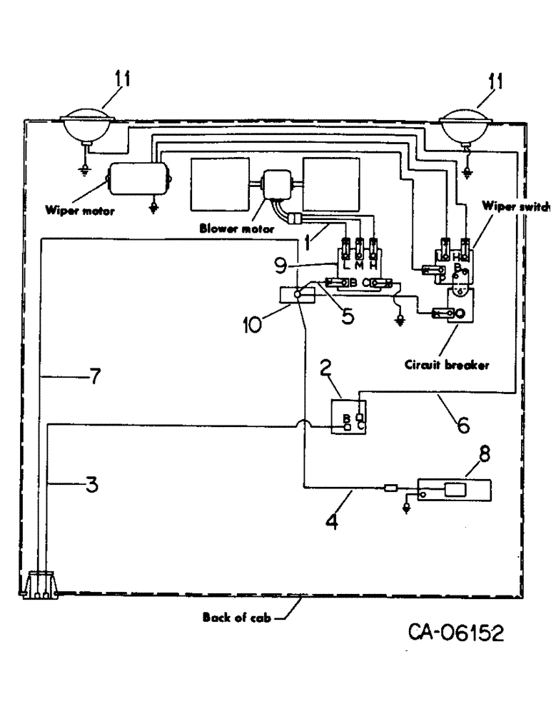 Схема запчастей Case IH 95 - (08-13) - ELECTRICAL, WIRING DIAGRAM, OPERATORS CAB, SERIAL NUMBER 1012 AND ABOVE (06) - ELECTRICAL