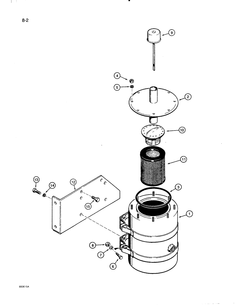 Схема запчастей Case IH 8500 - (8-02) - FAN HYDRAULIC SYSTEM, HYDRAULIC RESERVOIR AND MOUNTING PARTS, USED WITH P.T.O. PUMP PRESSURE (08) - HYDRAULICS