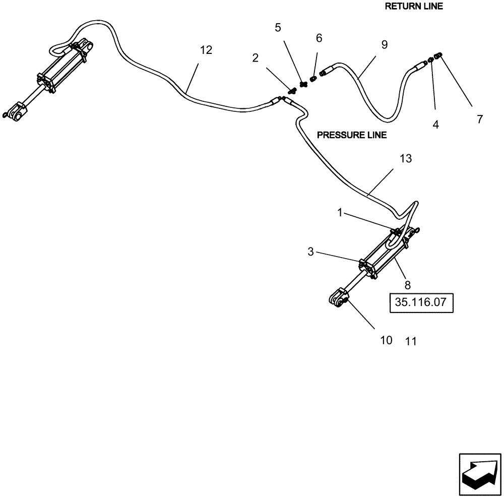 Схема запчастей Case IH 1230 - (35.100.02) - HYDRAULIC SYSTEM - LIFT ASSIST, 12 AND 16 ROW MOUNTED STACKERS (35) - HYDRAULIC SYSTEMS