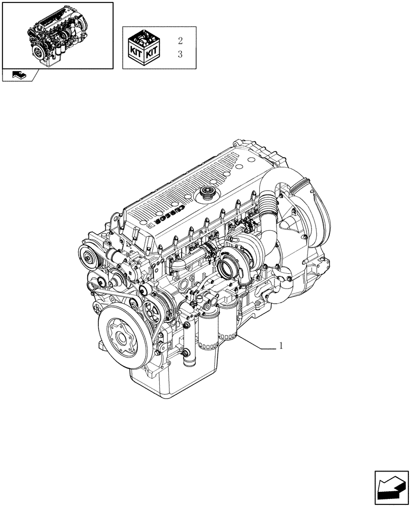 Схема запчастей Case IH F3CE0684C E002 - (0.02.1) - ENGINE ASSY (87370566) 