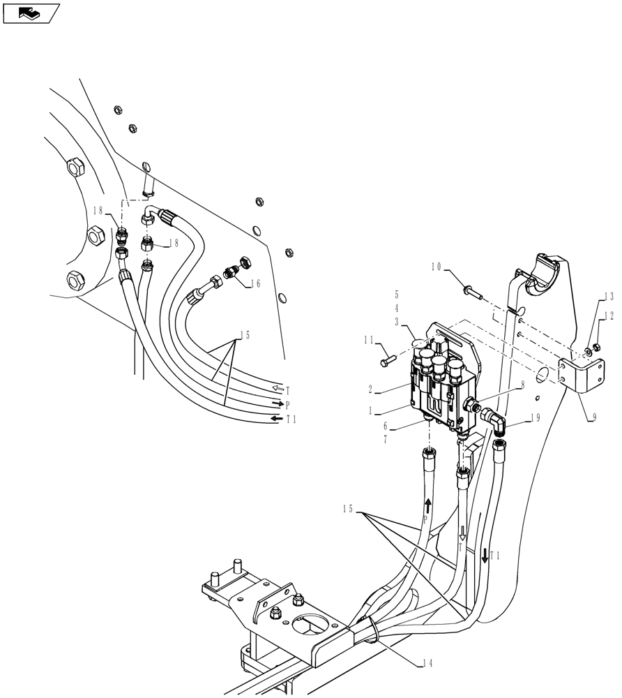 Схема запчастей Case IH L530 - (35.525.AA[03]) - HYDRAULIC KIT, FARMALL 75N, 95N (35) - HYDRAULIC SYSTEMS