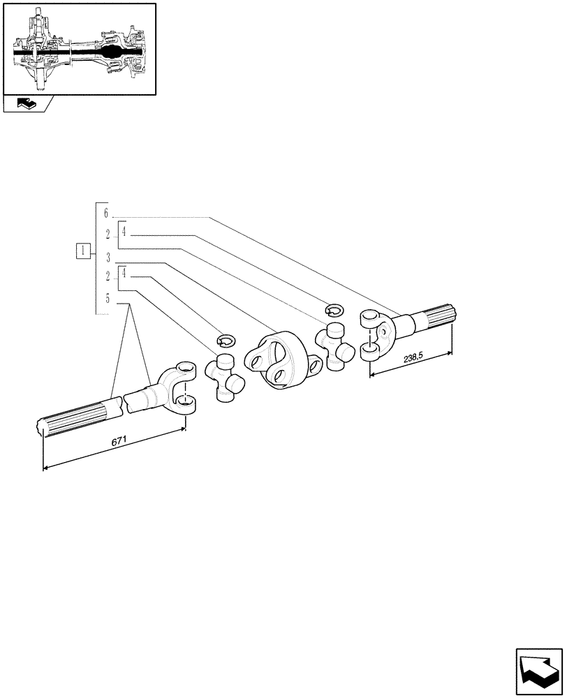 Схема запчастей Case IH PUMA 140 - (1.40. 6/10A) - SHAFT ARTICULATED - BREAKDOWN - C6449 (VAR.330425) (04) - FRONT AXLE & STEERING