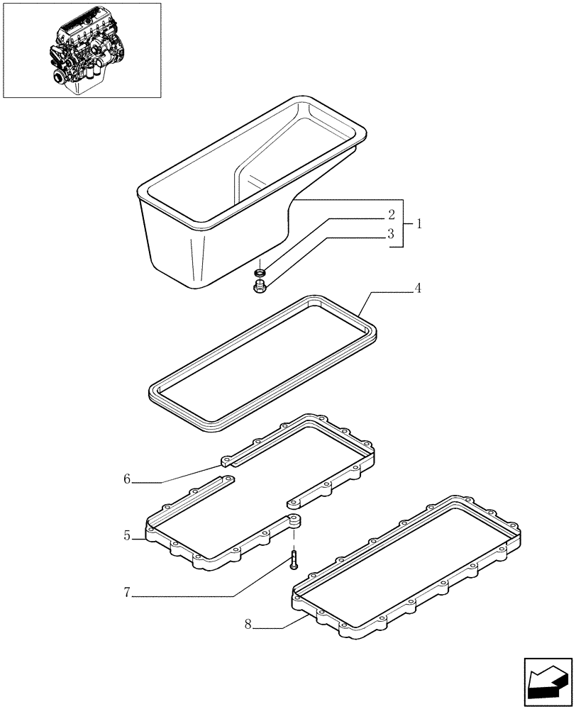 Схема запчастей Case IH 9120 - (10.102.02[03]) - OIL SUMP & RELATED PARTS - 9120 (10) - ENGINE