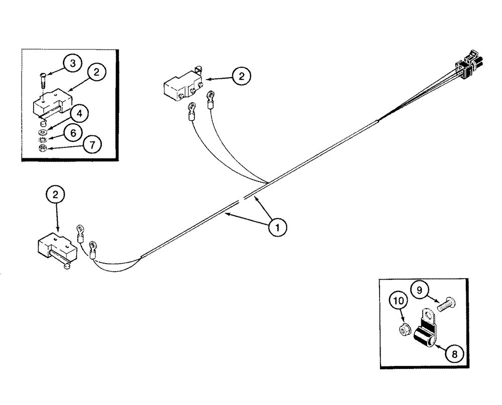 Схема запчастей Case IH 2388 - (04-17) - HARNESS - ROTOR LIMIT SWITCH (06) - ELECTRICAL