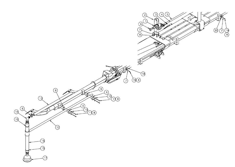 Схема запчастей Case IH FLX810 - (09-002) - FOAM TUBE GROUP, RH (16) - FOAM MARKER