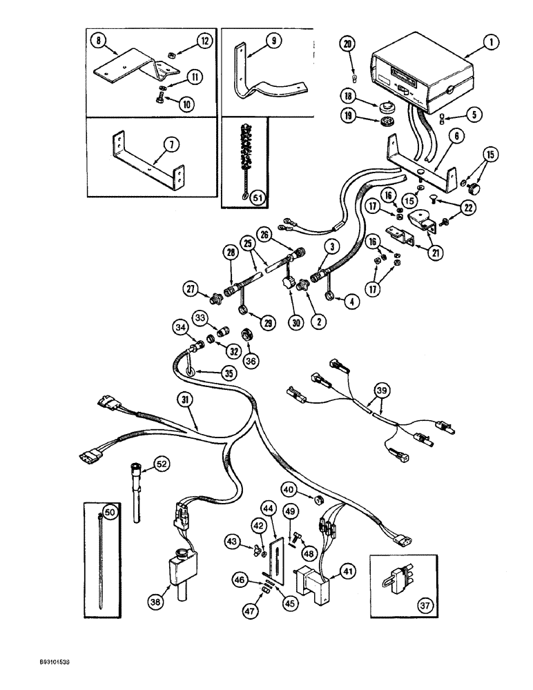 Схема запчастей Case IH 955 - (4-22) - SEED FLOW II MONITOR SYSTEM, ALL RIGID, VERTICAL FOLD, FRONT FOLD AND PARALLEL FRONT FOLD PLANTERS (04) - ELECTRICAL SYSTEMS