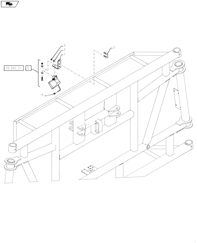 Схема запчастей Case IH 4430 - (55.404.09) - BOOM CENTER SECTION LIGHT (55) - ELECTRICAL SYSTEMS