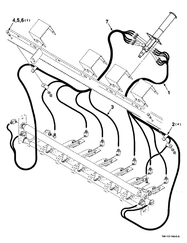 Схема запчастей Case IH 8580 - (06-44) - LUBE HARNESS ASSEMBLIES, TWINE FINGER, S.N. CFH0026001 THRU CFH0026479 (14) - BALE CHAMBER