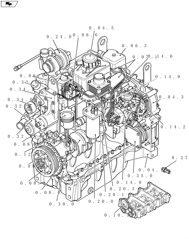 Схема запчастей Case IH FARMALL 95C - (SEC. 01[01]) - ENGINE (00) - GENERAL