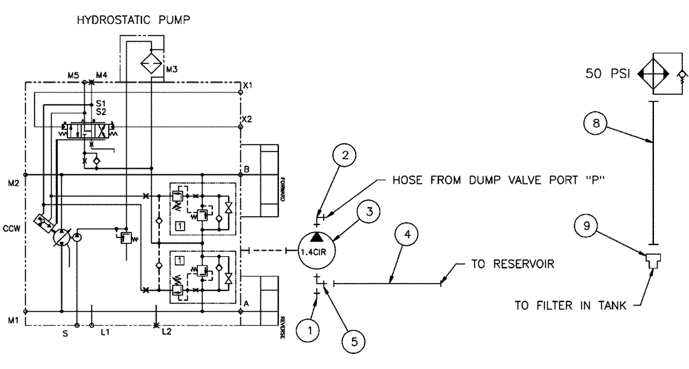 Схема запчастей Case IH SPX4260 - (06-009) - PUMP GROUP, DED Hydraulic Plumbing