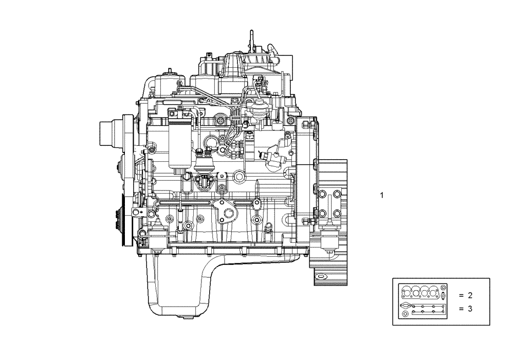 Схема запчастей Case IH F4BE0484F D606 - (0100.286) - COMPLETE ENGINE 