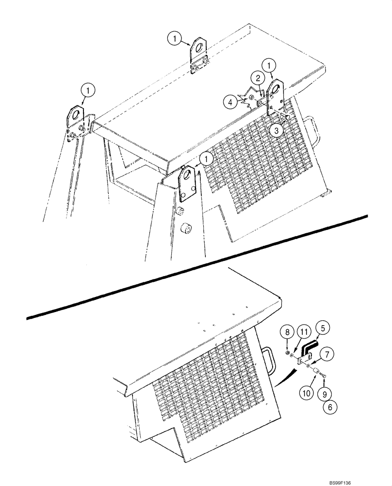 Схема запчастей Case IH 1845C - (09-44) - LIFT BRACKETS (09) - CHASSIS/ATTACHMENTS