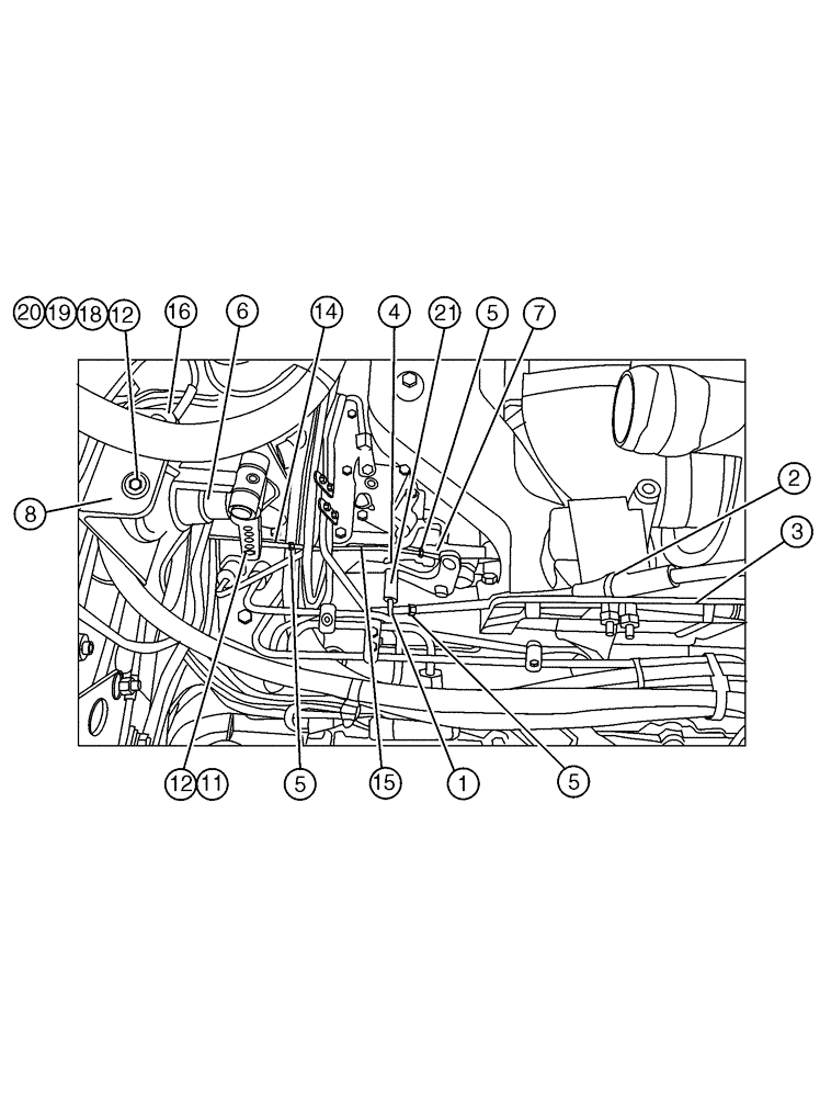 Схема запчастей Case IH 4300 - (02-005) - THROTTLE CABLE ASSEMBLY 4330 ONLY (01) - ENGINE