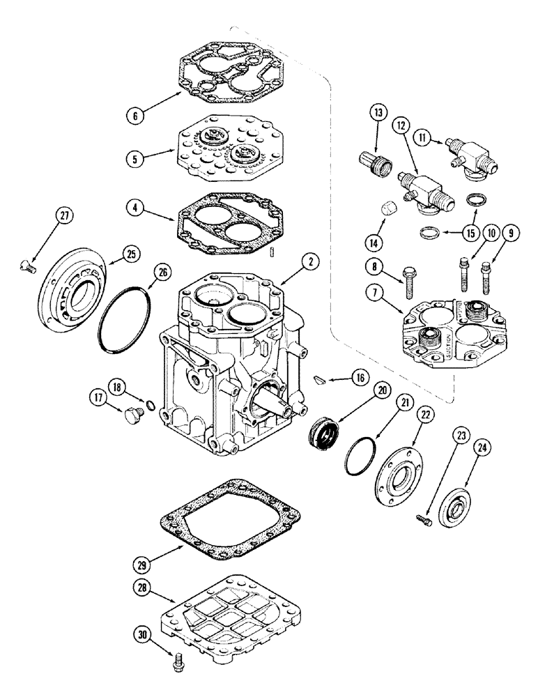 Схема запчастей Case IH 2394 - (9-154) - AIR CONDITIONING, AIR COMPRESSOR (09) - CHASSIS/ATTACHMENTS