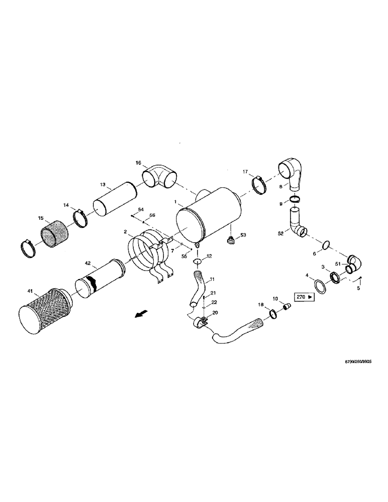 Схема запчастей Case IH 8790 - (045) - ENGINE SYSTEM, AIR FILTER SYSTEM (10) - ENGINE