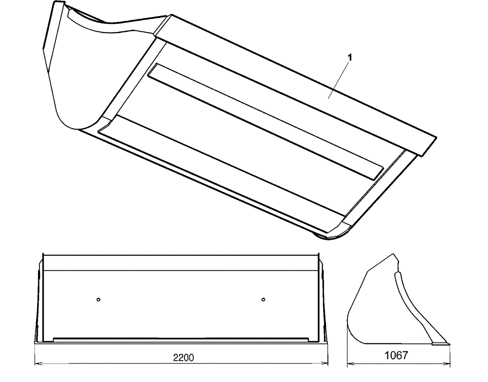 Схема запчастей Case IH LX720 - (82.300.AN[14]) - VAR - 717432006 - BUCKET - 220HV (82) - FRONT LOADER & BUCKET