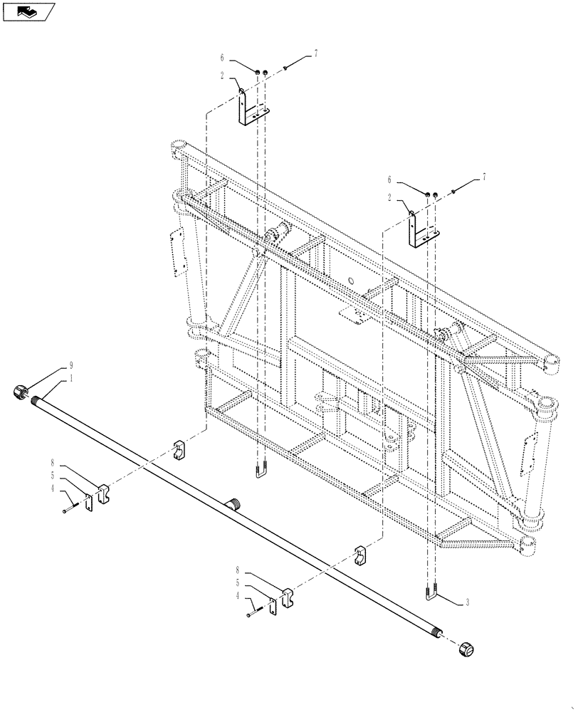 Схема запчастей Case IH 4420 - (09-045) - NOZZLE SPACING GROUP, 5 SECTION, 20" OFF, CENTER SECTION Liquid Plumbing