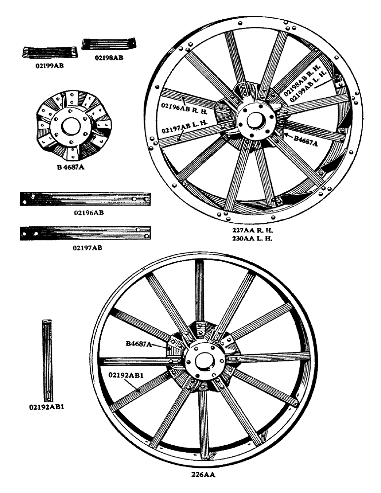 Схема запчастей Case IH DC-SERIES - (076) - SOLID TYPE AND OPEN TYPE REAR WHEELS, MODEL "DC" TRACTOR (06) - POWER TRAIN