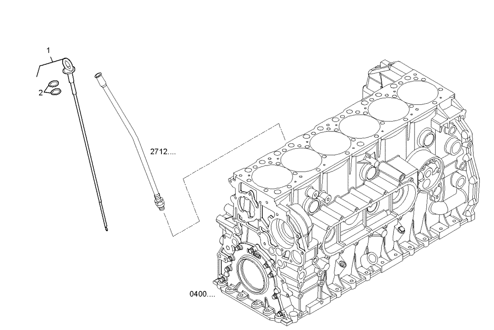 Схема запчастей Case IH F2CE9684N E005 - (2710.257) - OIL DIPSTICK 