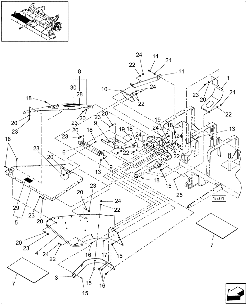 Схема запчастей Case IH DC162 - (08.02) - SHIELDING, RIGHT COMPONENTS (08) - SHEET METAL